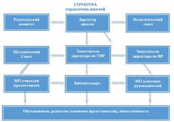 Структура и органы управления  МКОУ "Волго-Каспийская СОШ"