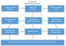 Структура и органы управления  МКОУ "Волго-Каспийская СОШ"